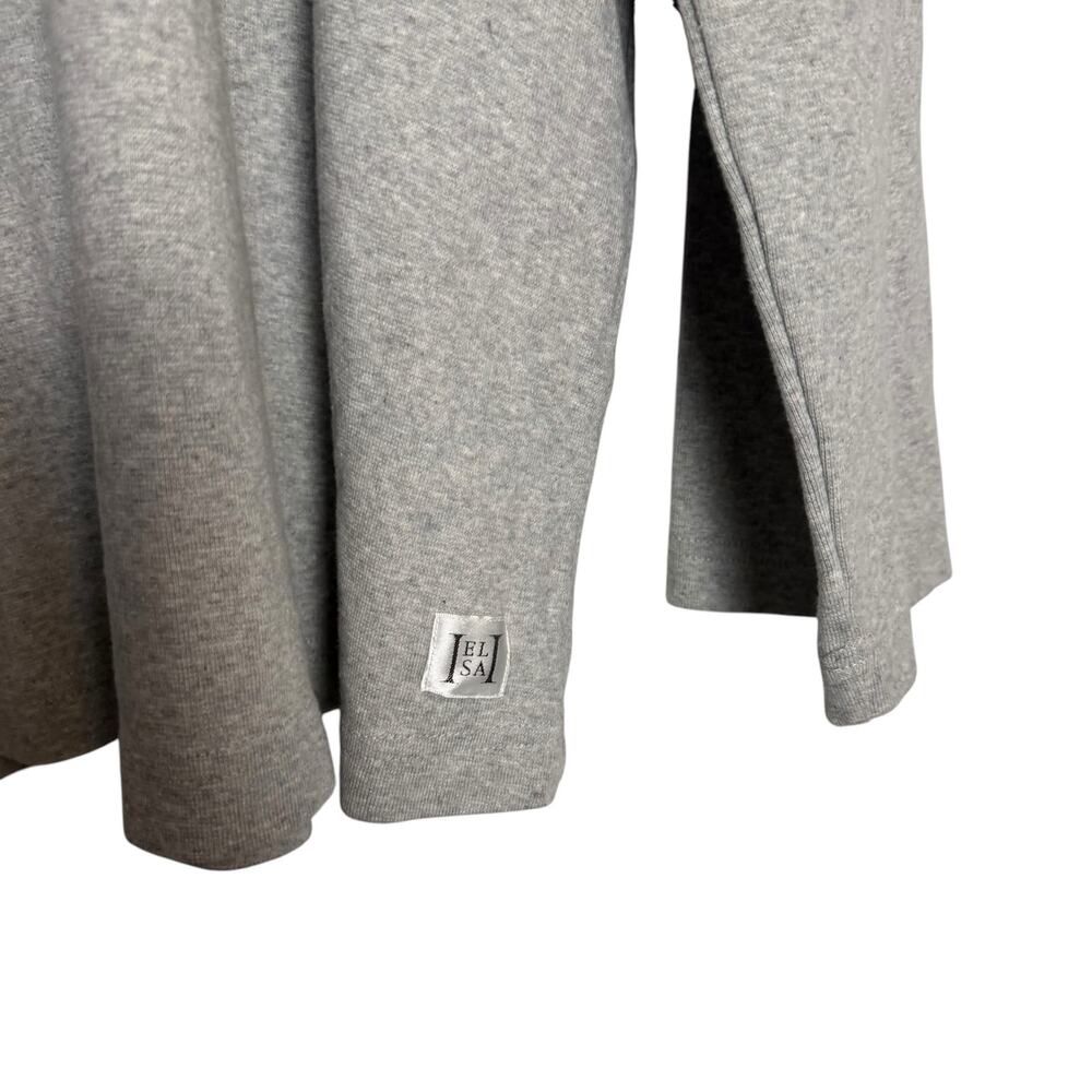 Helsa Revolve Heather Gray Knit Crewneck Long Sleeve Oversized Shirt Size S - Picture 4 of 7